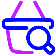 Shopping Basket Search Icon from Plump Neon Set