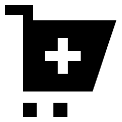 Shopping Cart Add Icon from Sharp Solid Set