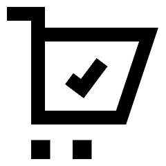 Shopping Cart Check Icon from Sharp Line Set