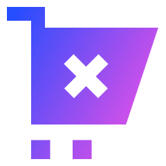 Shopping Cart Cross Icon from Sharp Gradient Set