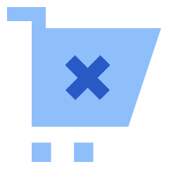 Shopping Cart Cross Icon from Sharp Flat Set