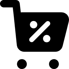 Shopping Cart Percent 1 Icon from Core Solid Set