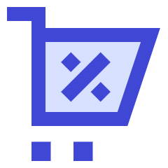 Shopping Cart Percent 1 Icon from Sharp Duo Set