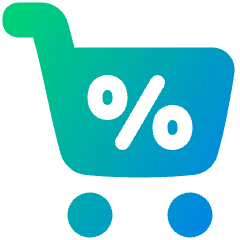 Shopping Cart Percent 1 Icon from Plump Gradient Set
