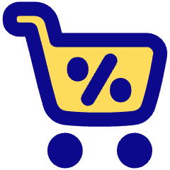 Shopping Cart Percent 1 Icon from Plump Pop Set