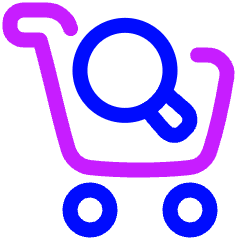 Shopping Cart Search Icon from Plump Neon Set