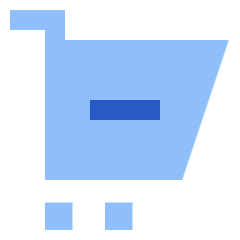 Shopping Cart Subtract Icon from Sharp Flat Set