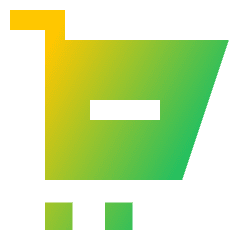 Shopping Cart Subtract Icon from Sharp Gradient Set