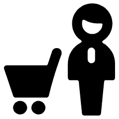 Shopping Cart Man Icon from Ultimate Bold Set