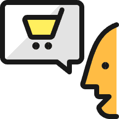 Shopping Cart Man Message Icon from Ultimate Colors Set
