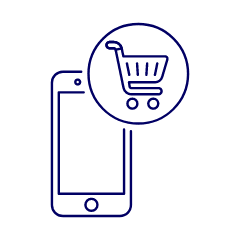 Shopping Cart Phone Illustration from UX Line Set