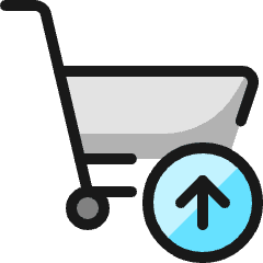 Shopping Cart Upload 1 Icon from Ultimate Colors Set