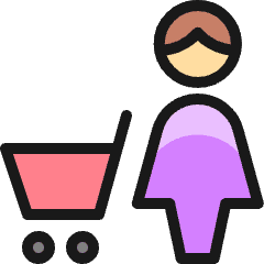 Shopping Cart Woman Icon from Ultimate Colors Set