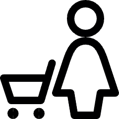 Shopping Cart Woman Icon from Ultimate Regular Set