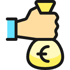 Cash Payment Bag Euro 2 Icon from Ultimate Colors Set