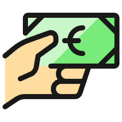 Cash Payment Bill Euro 1 Icon from Ultimate Colors Set