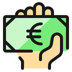 Cash Payment Bill Euro 3 Icon from Ultimate Colors Set