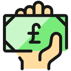 Cash Payment Bill Pound 3 Icon from Ultimate Colors Set
