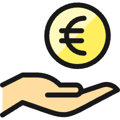 Cash Payment Coin Euro Icon from Ultimate Colors Set