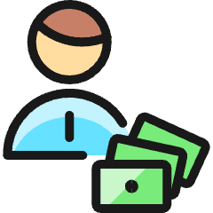 Cash Payment Person Icon from Ultimate Colors Set