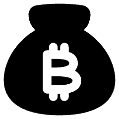 Bag Bitcoin Icon from Plump Solid Set