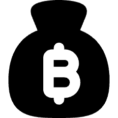 Bag Bitcoin Icon from Flex Solid Set