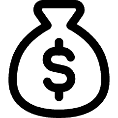 Bag Dollar Icon from Core Line Set