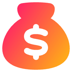 Bag Dollar Icon from Plump Gradient Set