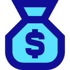 Bag Dollar Icon from Sharp Pop Set