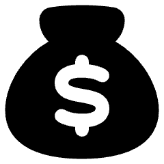 Bag Dollar Icon from Plump Solid Set