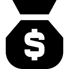 Bag Dollar Icon from Sharp Solid Set