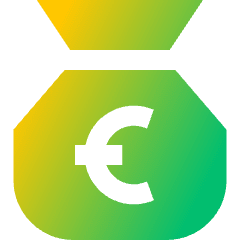 Bag Euro Icon from Sharp Gradient Set