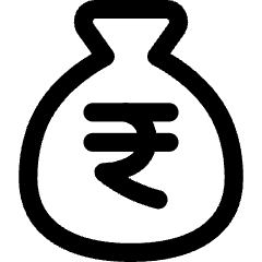 Bag Rupee Icon from Core Line Set