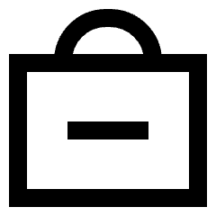 Bag Suitcase Remove Subtract Icon from Sharp Line Set