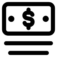 Bill Dollar 1 Icon from Core Line Set