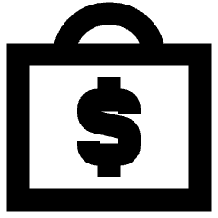 Briefcase Dollar Icon from Sharp Remix Set