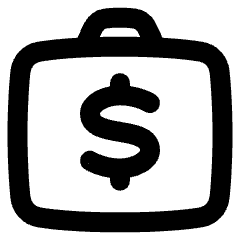 Briefcase Dollar Icon from Plump Remix Set