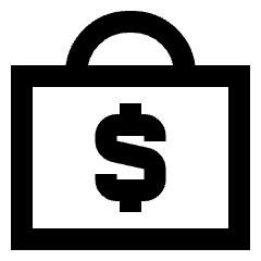 Briefcase Dollar Icon from Sharp Line Set