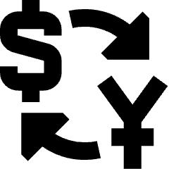 Cash Exchange Rate Icon from Sharp Solid Set