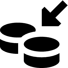 Cash Income Icon from Sharp Solid Set