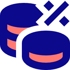 Coin Profit Percentage Icon from Sharp Pop Set