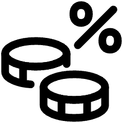 Coin Profit Percentage Icon from Plump Line Set