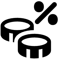 Coin Profit Percentage Icon from Plump Solid Set