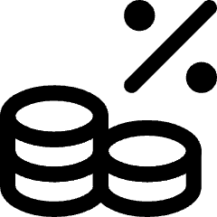 Coin Profit Percentage Icon from Core Line Set