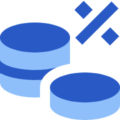 Coin Profit Percentage Icon from Sharp Flat Set