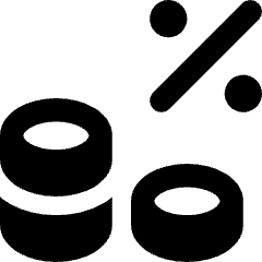 Coin Profit Percentage Icon from Core Solid Set