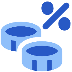 Coin Profit Percentage Icon from Plump Flat Set