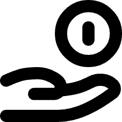Coin Share Icon from Micro Line Set