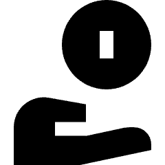 Coin Share Icon from Sharp Solid Set