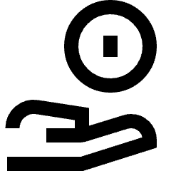 Coin Share Icon from Sharp Line Set
